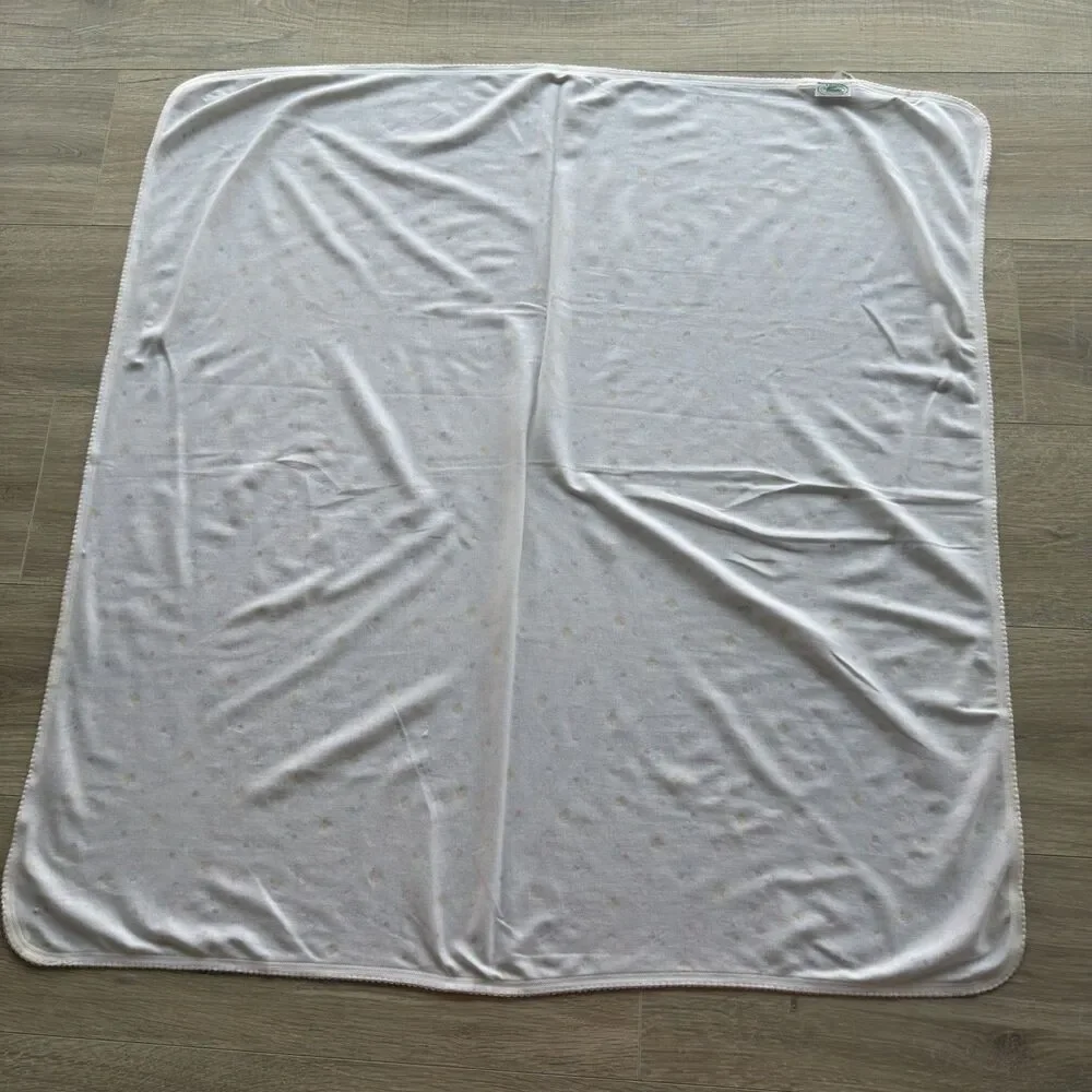 Vintage Lacoste Baby Blanket Cotton 80’s / 90’s Nursery Bunnies Cottagecore